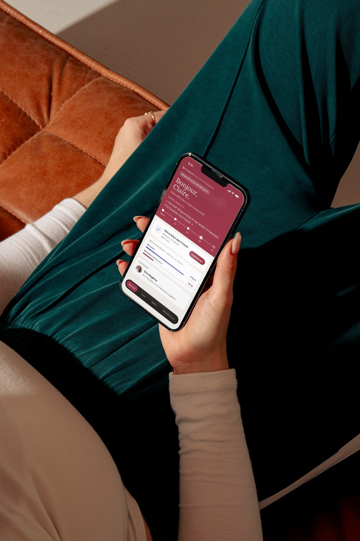 Accueil de l'app ReConnect sur smartphone